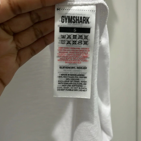 Gymshark White Essential Asymmetrical Side-tie tee Sz S - Picture 4 of 5